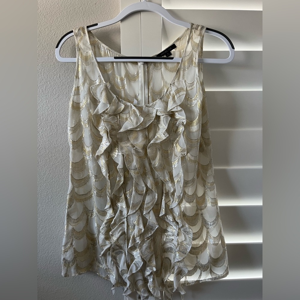 Rachel Zoe ivory sleeveless blouse, size 6.